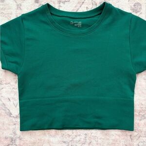 AERIE- Green Cropped T-Shirt